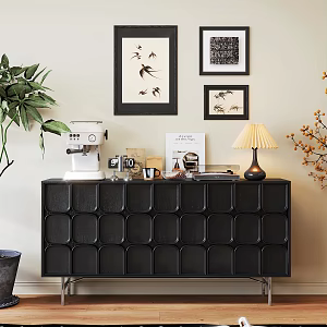 Modern Middle Ancient Style Entrance Side Cabinet Bucket Cabinet Potted Plant Green Plant Coffee Machine Decoration Combination 3d model