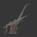 Intricate Industrial Structure Model Featuring Metal Frames Tower Sections And Interconnected Layers