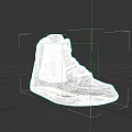 Stylish High Top Blue And White Shoes With Retro Design And Logo