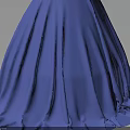 Elegant Princess Blue Gown With White Shoulder Accent Sheer Long Sleeves And Full Skirt