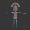 3D Roman Soldier Character Wearing Golden Armor Helmet And Red Skirt With Outstretched Arms