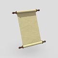 Antique Scroll with Wooden Handles and Cream Colored Parchment Paper