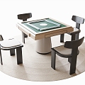 Modern Mahjong Table and Chair 3d model