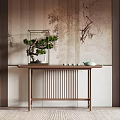 New Chinese-style End View Table Entrance Cabinet 3d model