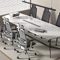 Modern conference table and chair combination 3d model