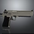 Sleek Silver Handgun with Black Grip Green Dot Sight and Tactical Design