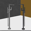 Two Modern Faucets In Stainless Steel And Matte Black With Sleek Design