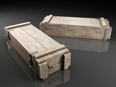 Wooden box storage box 3d model