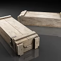 Wooden box storage box 3d model