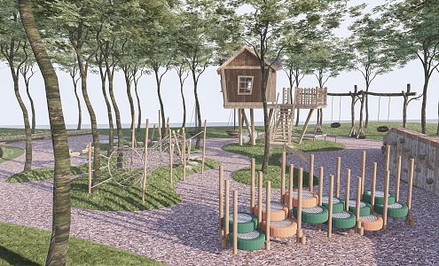 Modern Children's Play Area Natural Children's Play Area 3d model