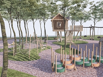 Modern Children's Play Area Natural Children's Play Area 3d model