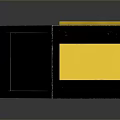 Black Cube Shaped Furniture With Yellow Top And Side Panels Open Door Design