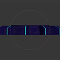 Futuristic Architecture Circular Blue Structure Featuring Illuminated Blue Cyan Lines And Modern Design