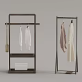 Clothing Racks With White Shirts Beige Dress Brown Coat Brush Box And Tray