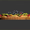 Fresh Fruit Tart with Buttery Crust Blueberries Blackberries Kiwis and Strawberries
