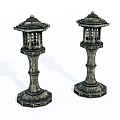 Traditional Outdoor Lamps With Classic Column Base And Decorative Design For Garden