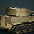 Military Sand Colored Tank Featuring White Striped Barrel Tracks And Number 2 Marking