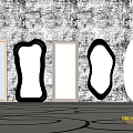 Mirror decorative mirror full-length mirror shaped mirror 3d model