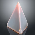 Transparent Pink Crystal Pyramid With Glossy Surface And Reflective Base