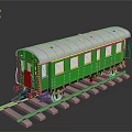 Green and White Model Train Carriage on Detailed Railway Track