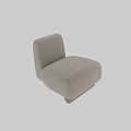 Comfortable Taupe Upholstered Accent Chair with Rounded Design and Sturdy Wooden Base