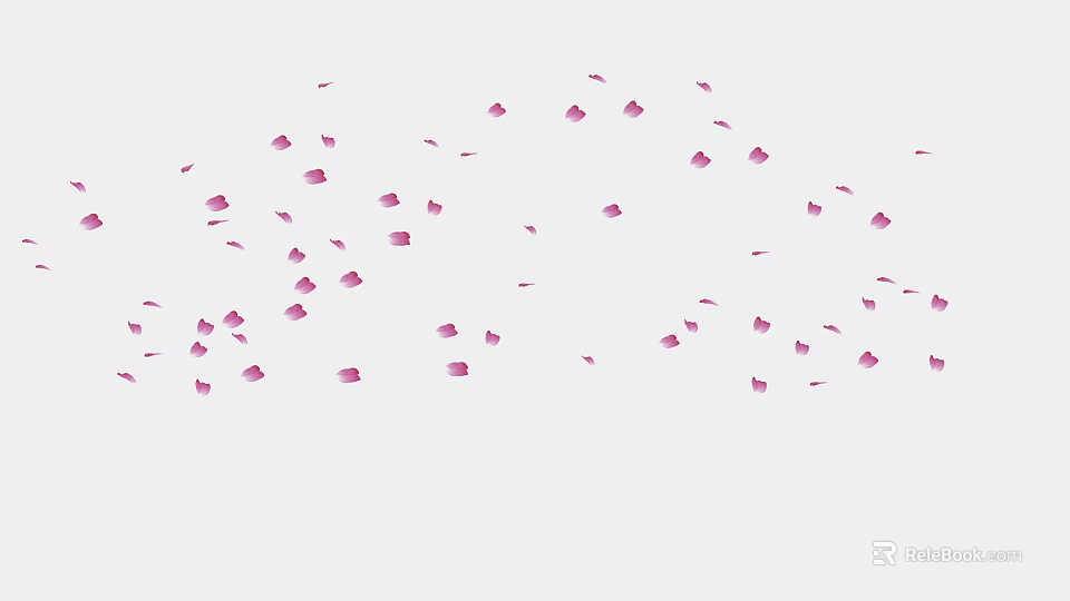 Delicate Pink Flower Petals Falling Gently In Natural Light Background Scene 3d model 