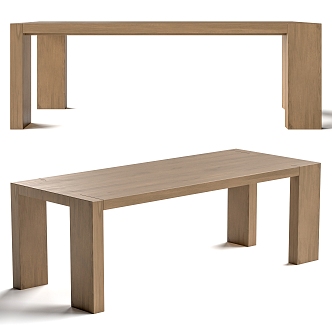 Veneta Cucine Minimalist Log Dining Table 3d model