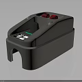 Gray Industrial Device With Red Buttons Black Section Label And Bottom Opening 3d model