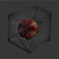 Transparent Diamond Shaped Crystal With Organ And Hair Internal Structure In Vibrant Colors