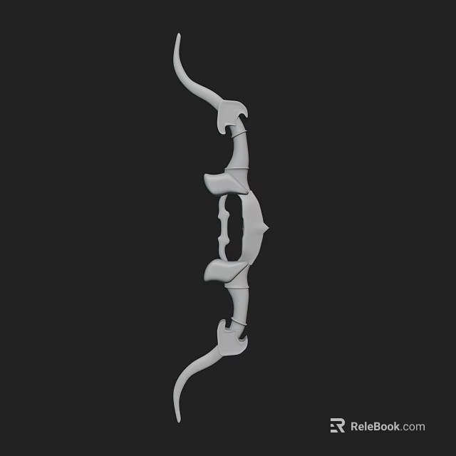 White Modern Bow Weapon Design With Sleek Curved Structure And Stylish Appearance 3d model