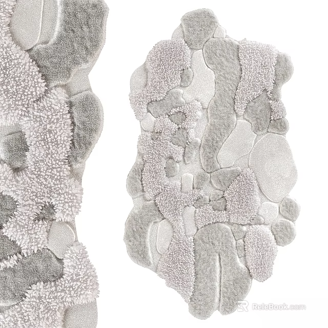 Square Carpet Plush Textured Design With Soft Pile And Neutral Gray Tones 3d model 