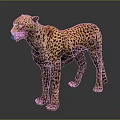 Realistic 3D Rendered Cheetah With Spotted Coat In Standing Posture 3d model