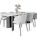 Modern Dining Table and Chair Combination 3d model