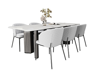 Modern Dining Table and Chair Combination 3d model