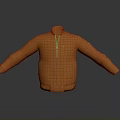 Orange Casual Jacket With Zipper Closure And Front Pockets Design 3d model