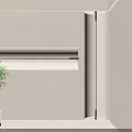 Wall Washer Light Enhancing Modern Interior By Illuminating Smooth Beige Wall With Potted Plant