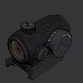 Tactical Weapon Optic Sight With Adjustable Knobs And Black Mount Design 3d model