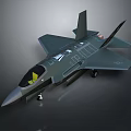 Modern Military Fighter Jet with Sleek Aerodynamic Cockpit Dark Green Paint and Sharp Wing Structure