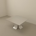 Modern Minimalist White Coffee Table With Unique Curved Base Design 3d model
