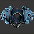 Blue Ice Crystal Fantasy Weapon With Magical Design For Game Characters