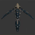 Character Piloted Mechanical Bio Creature Featuring Multi Winged Structure And Spiral Base Design 3d model
