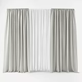 Gray Draped Curtains With Sheer Layers And Tied Design For Modern Interior