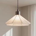 Modern Chandelier With Beige Lampshade And Geometric Line Design For Interior Decoration