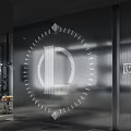 Modern Shopping Mall Retail Store With Glass Shelves Product Display And Lighting Fixtures