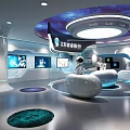 Jiangsu Meikewei Exhibition Hall Modern Tech Interior With Starry Ceiling And Circular Desk