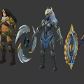 Futuristic Game and Movie Character Design With Neon Accents and Cross Shaped Weapon
