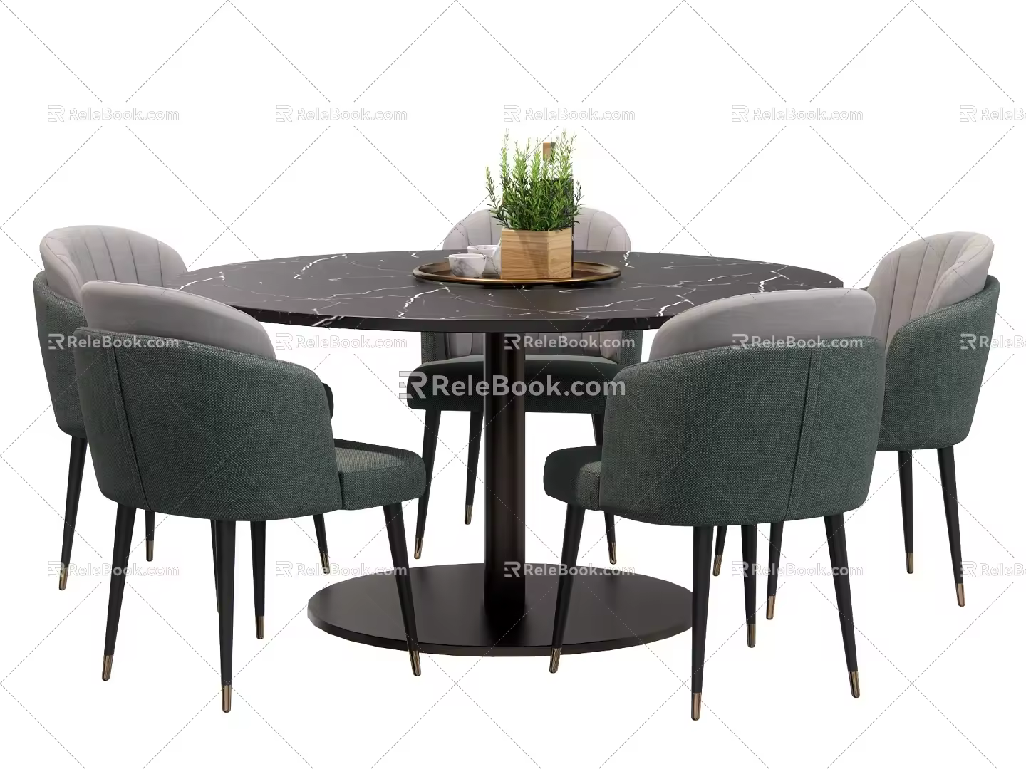 Modern Dining Table and Chair Combination Dining Table and Chair Set 3d model