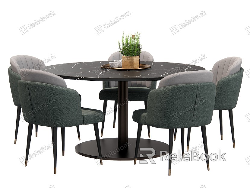 Modern Dining Table and Chair Combination Dining Table and Chair Set model