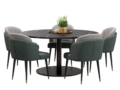 Modern Dining Table and Chair Combination Dining Table and Chair Set 3d model