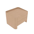 Light Wood Bedside Table With Two Drawers And Modern Minimalist Design